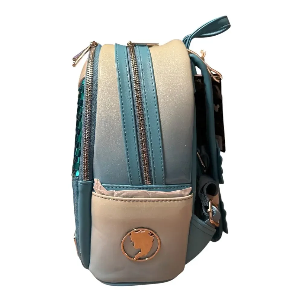 Loungefly Frozen Elsa Glitter Sequin Cosplay Mini Backpack NWT